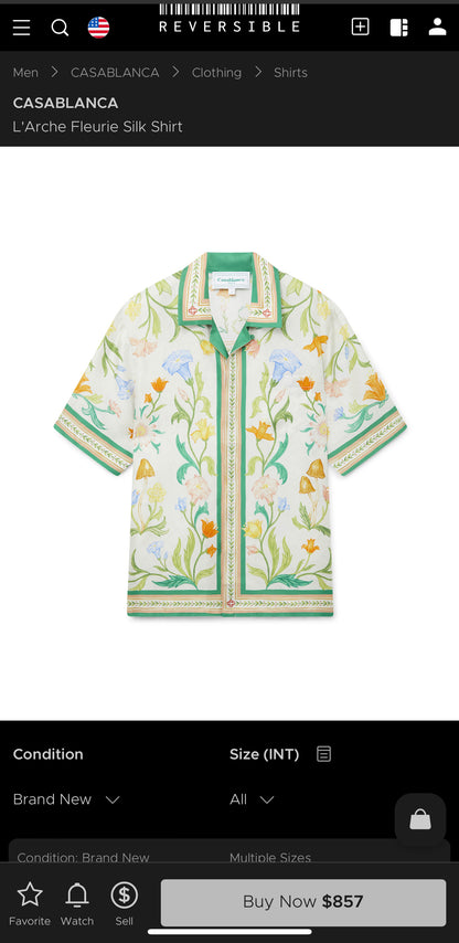 CASABLANCA L’arche Fleurie print SILK SHIRT