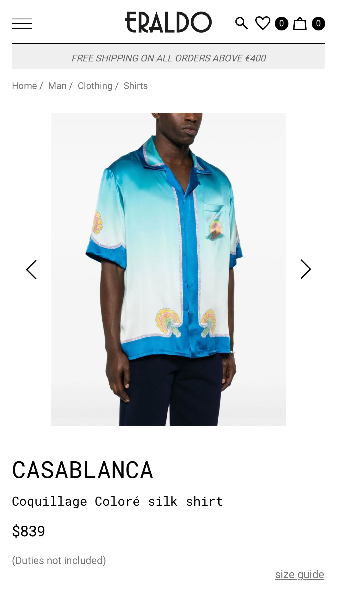 CASABLANCA COQUILLAGE COLORÉ SILK SHIRT