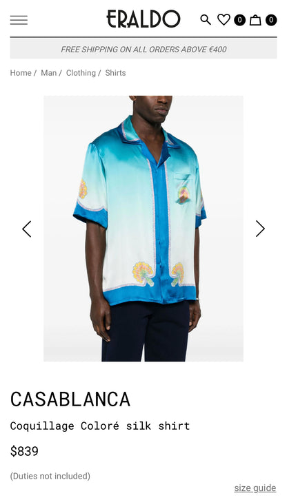 CASABLANCA COQUILLAGE COLORÉ SILK SHIRT