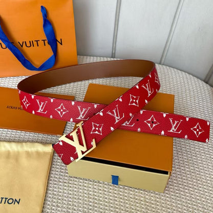 LV BELT Cinturón reversible initiales de 4 cm