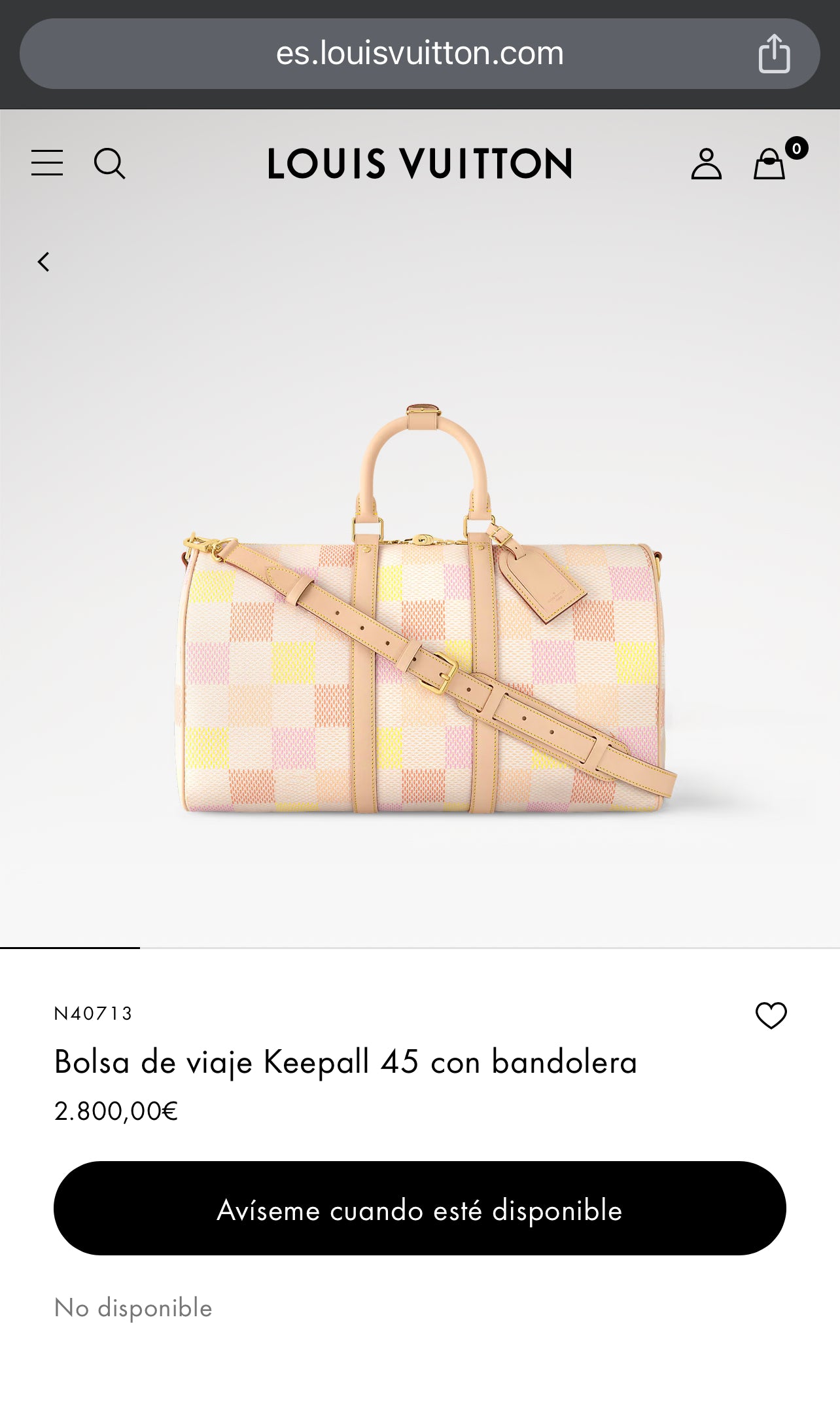 LV Keepall con bandolera 45cm N40713