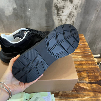 Burberry Black And Check Print Trainer