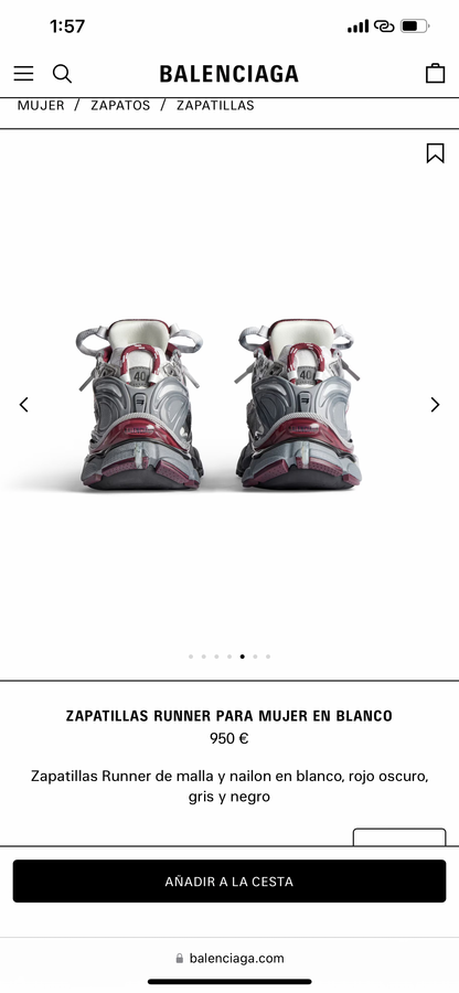 BALENCIAGA RUNNER Grey Red Wine