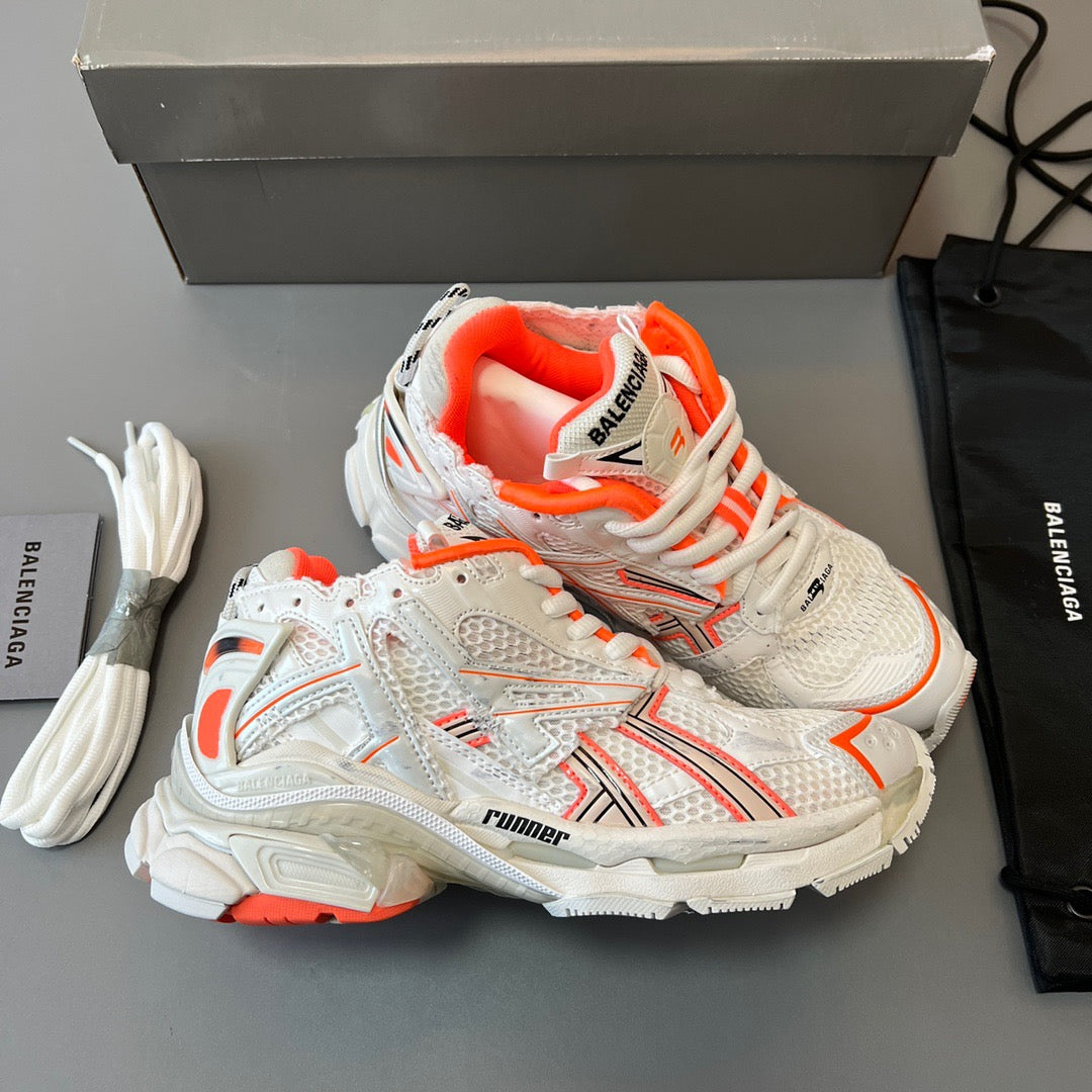 BALENCIAGA RUNNER White Fluo Orange