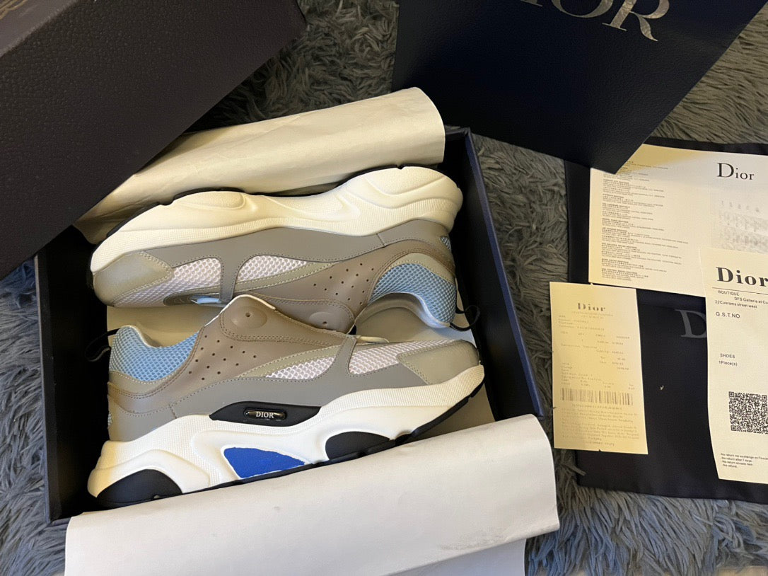 Dior B22 Sky Blue And Grey Trainer