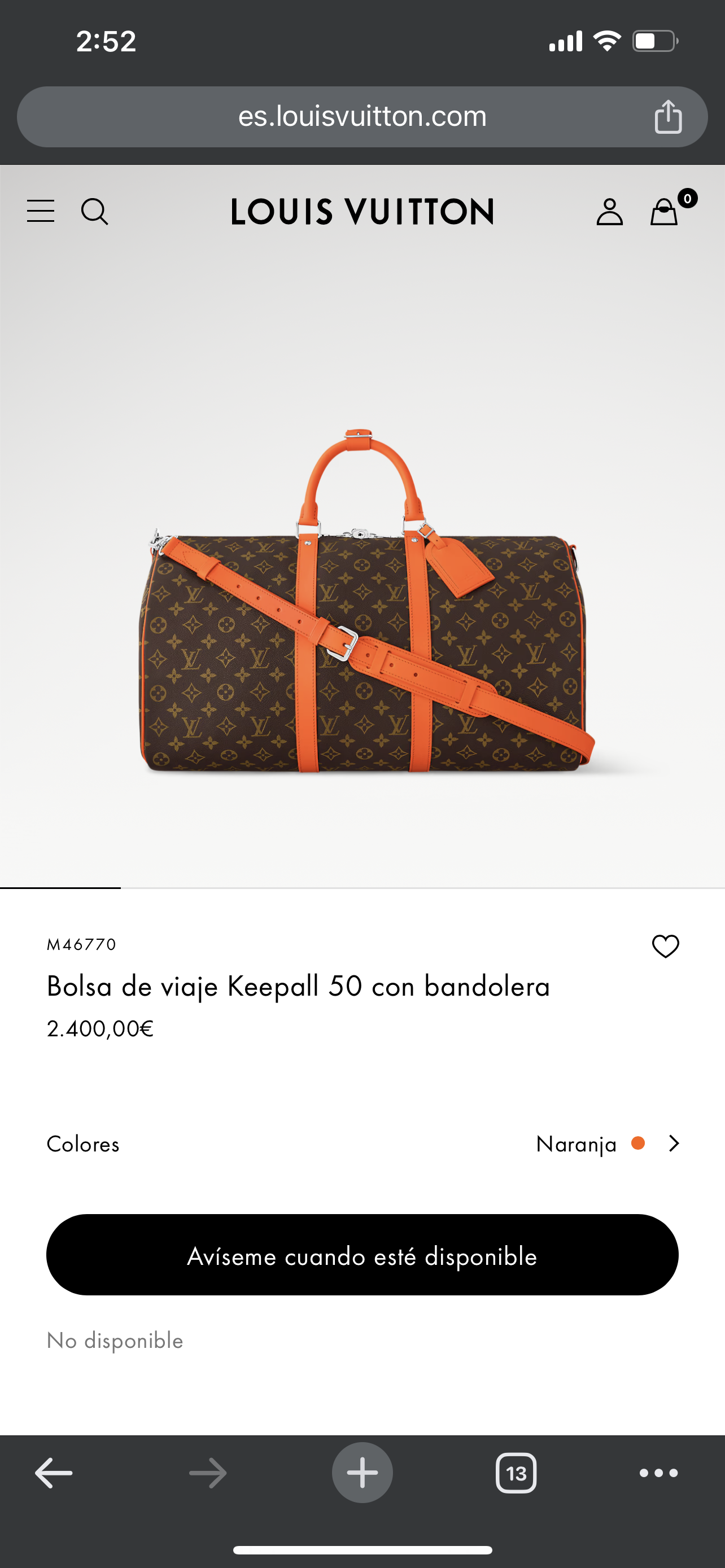 LV Keepall con bandolera 50cm M46770