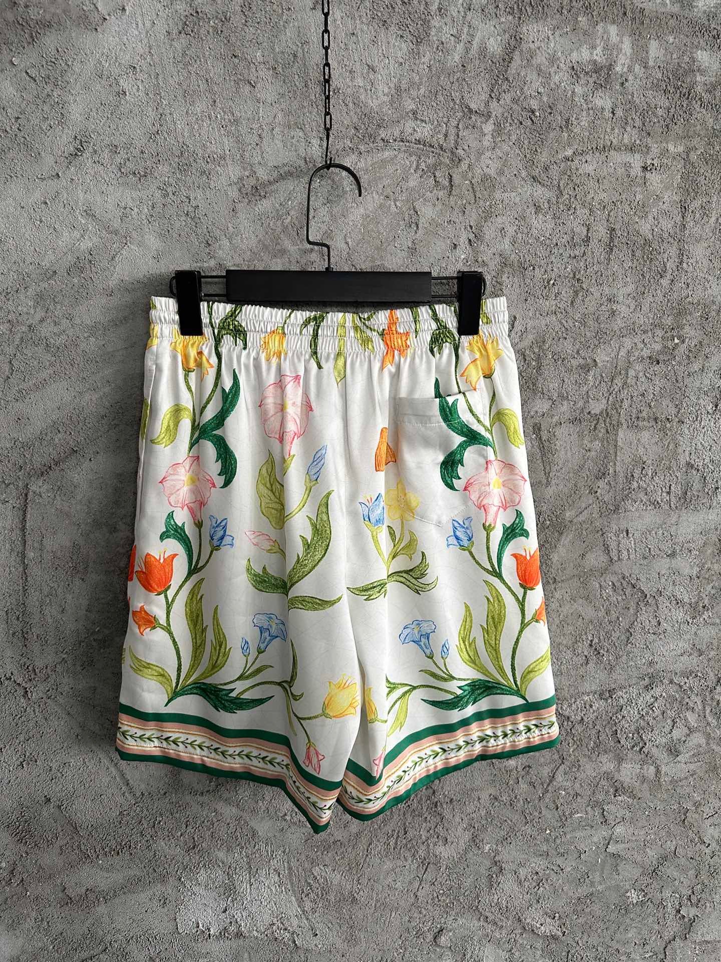 CASABLANCA L’arche Fleurie print  SILK SHORT