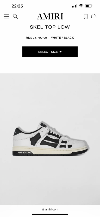 AMIRI - SKEL LOW TOP White/Black