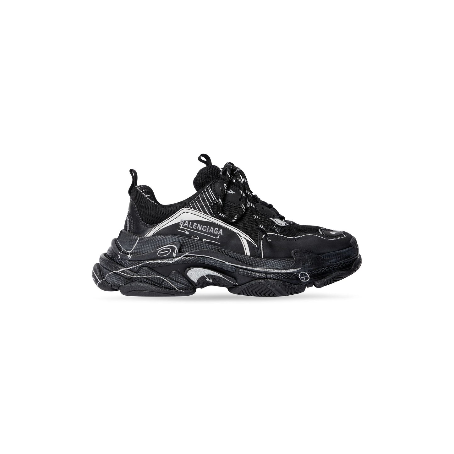 Balenciaga TRIPLE S SKETCH SNEAKER IN BLACK