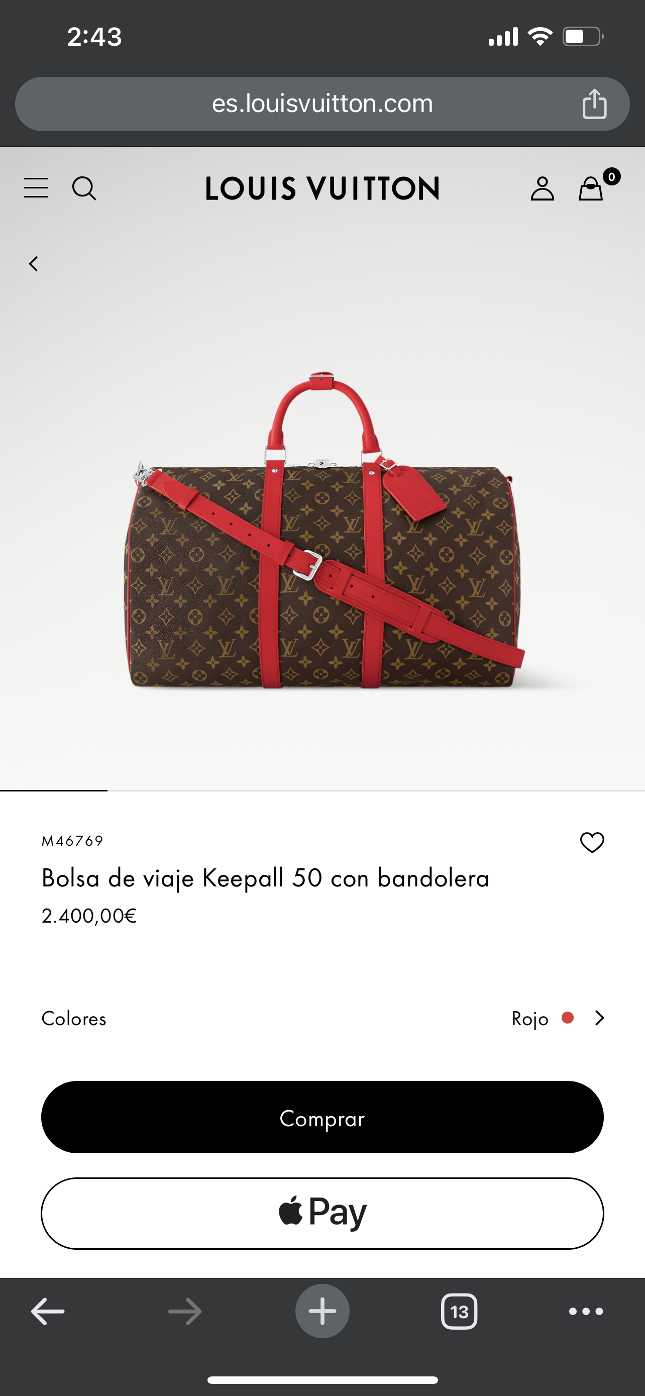 LV Keepall con bandolera 50cm M46769