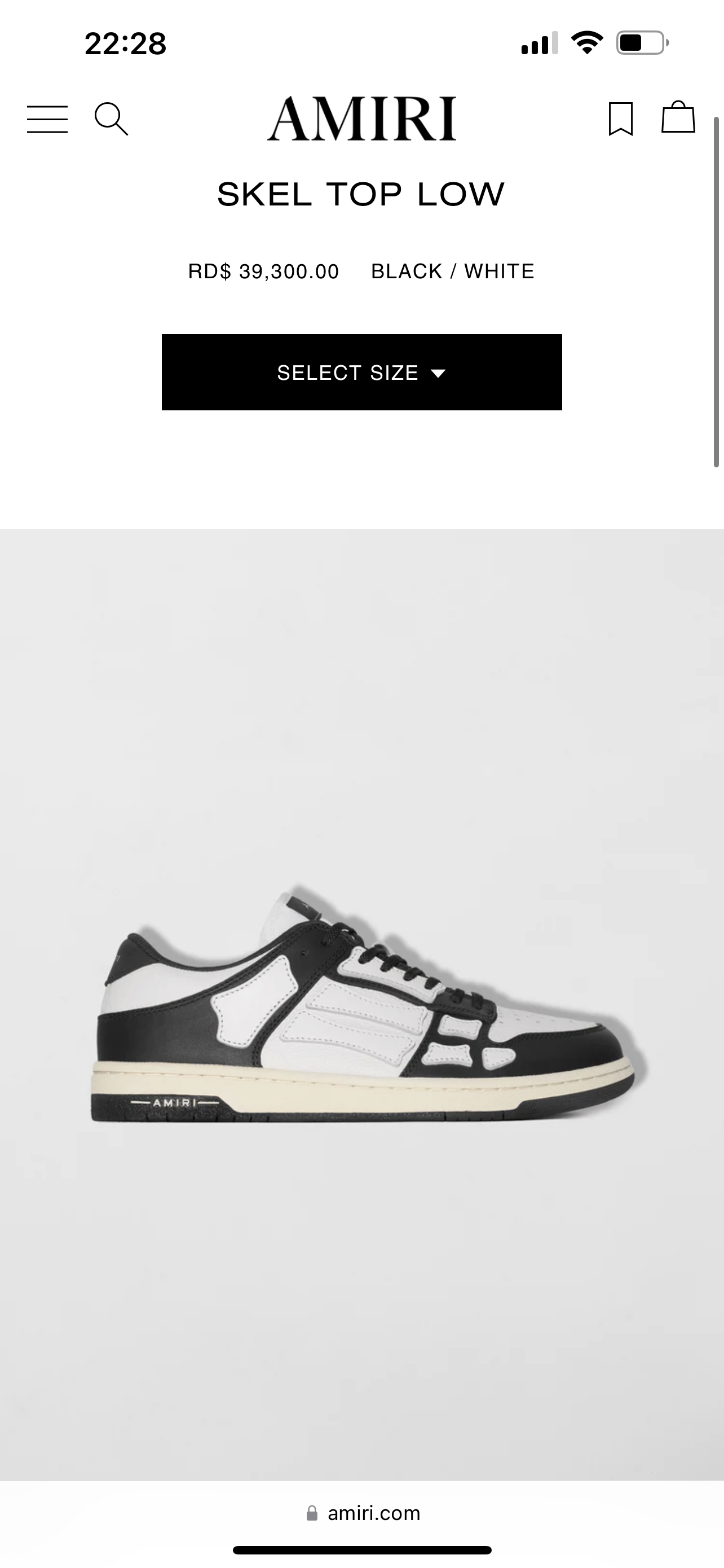 AMIRI - SKEL LOW TOP Black/White