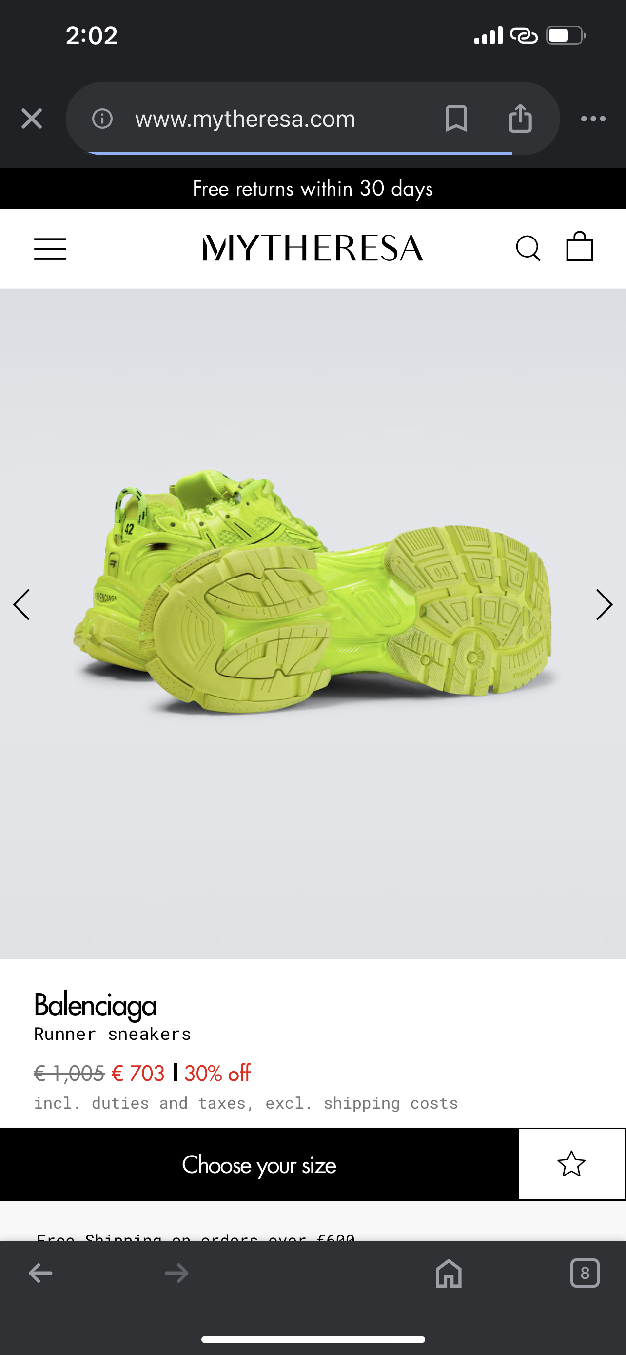 BALENCIAGA RUNNER Fluorescent Yellow