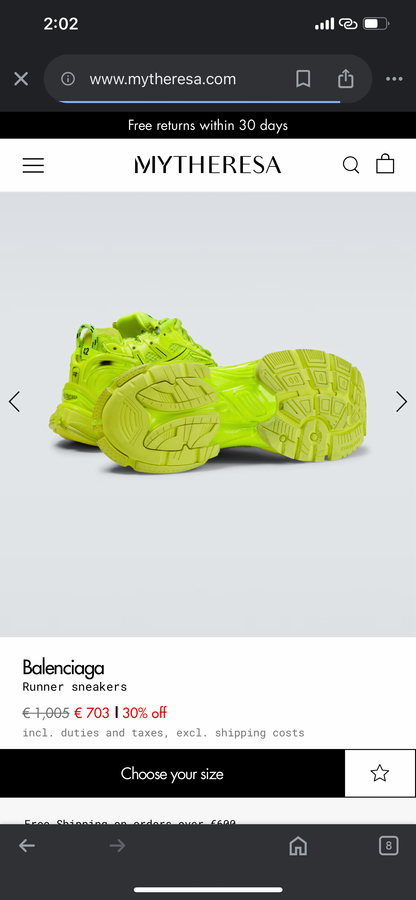 BALENCIAGA RUNNER Fluorescent Yellow