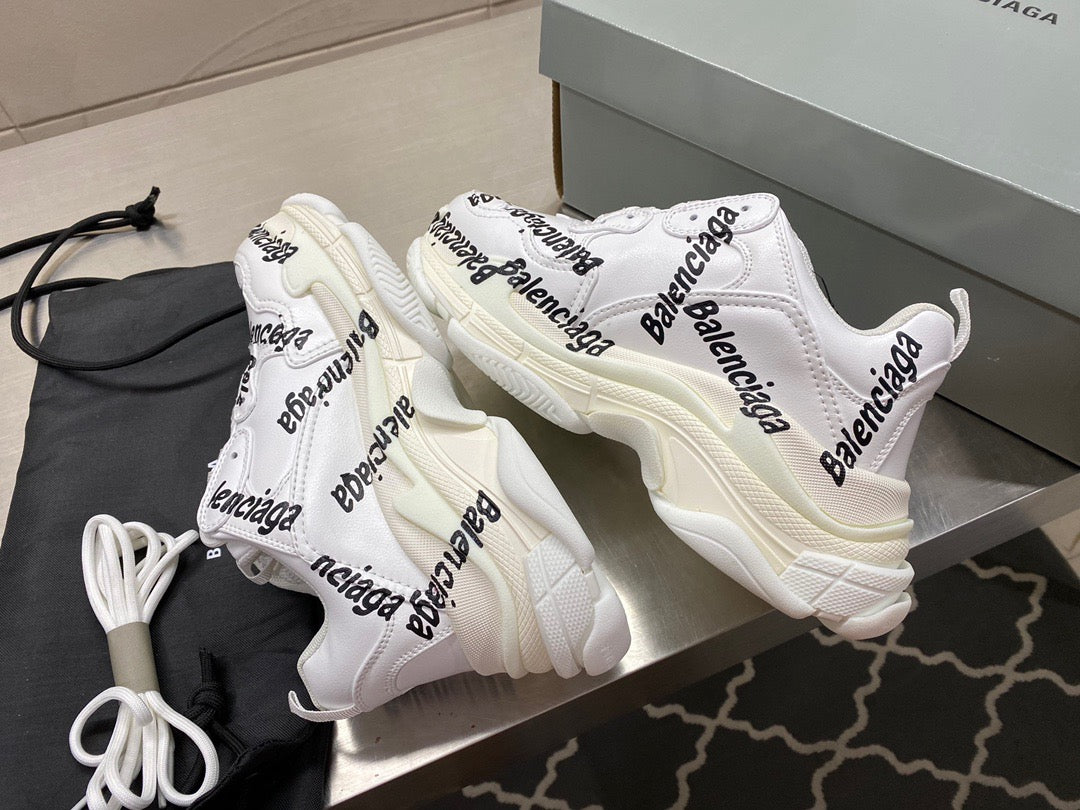 Balenciaga TRIPLE S LOGOTYPE SNEAKER IN WHITE