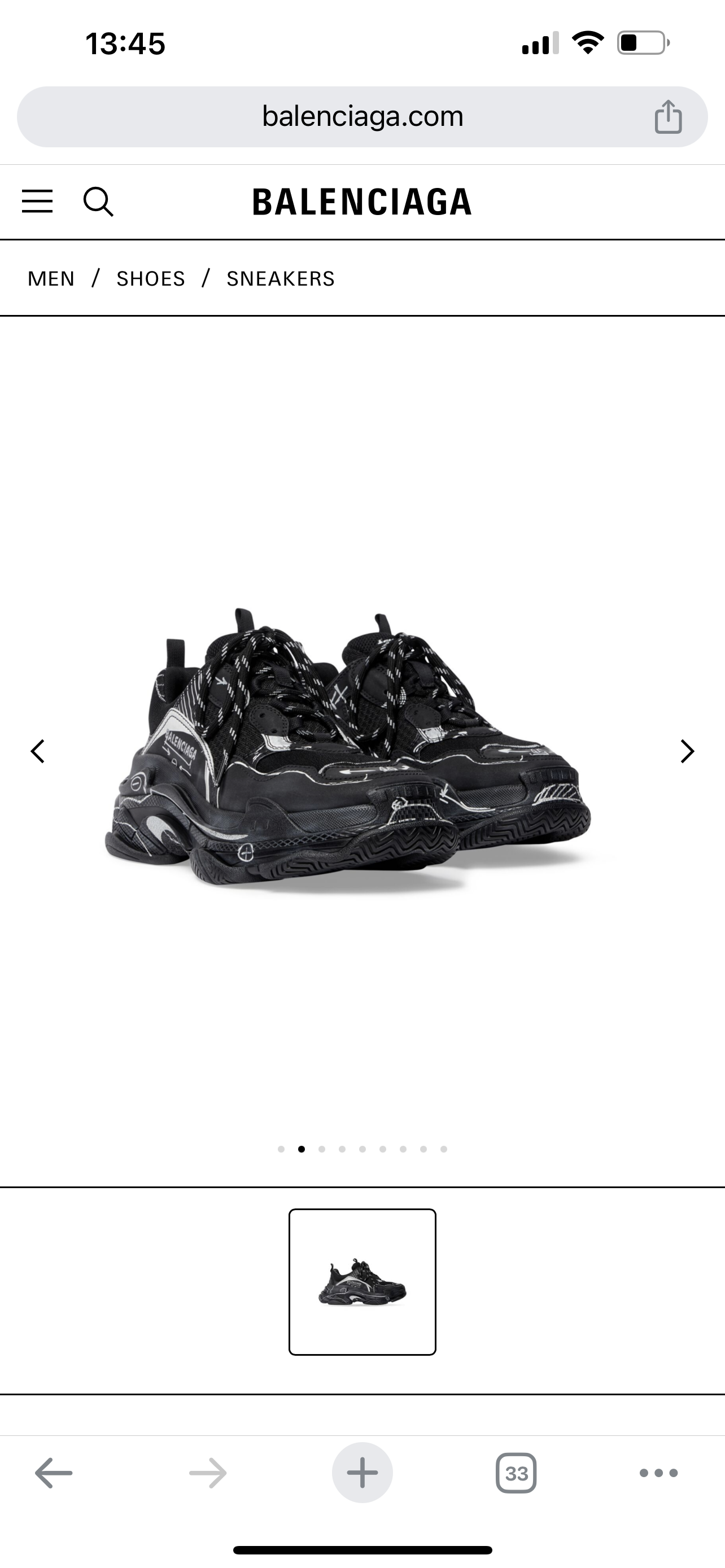 Balenciaga TRIPLE S SKETCH SNEAKER IN BLACK