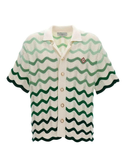 CASABLANCA CROCHET KNIT SHIRTS