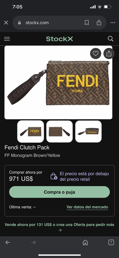 FENDI Clutch Pack Marron