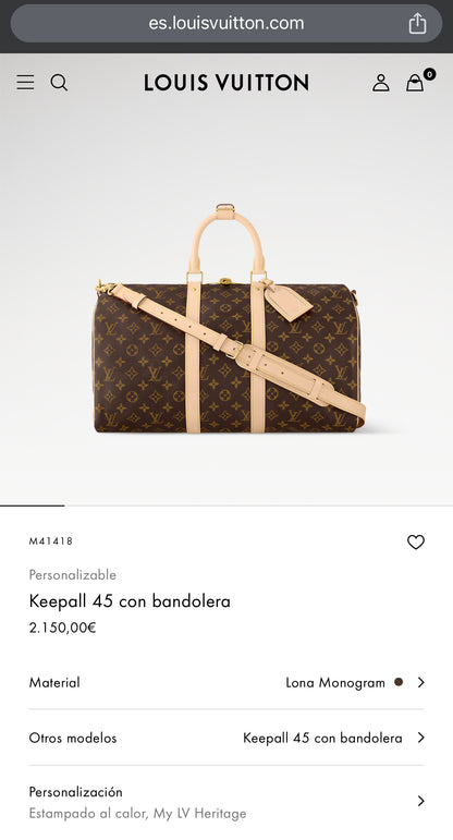 LV Keepall con bandolera monogram