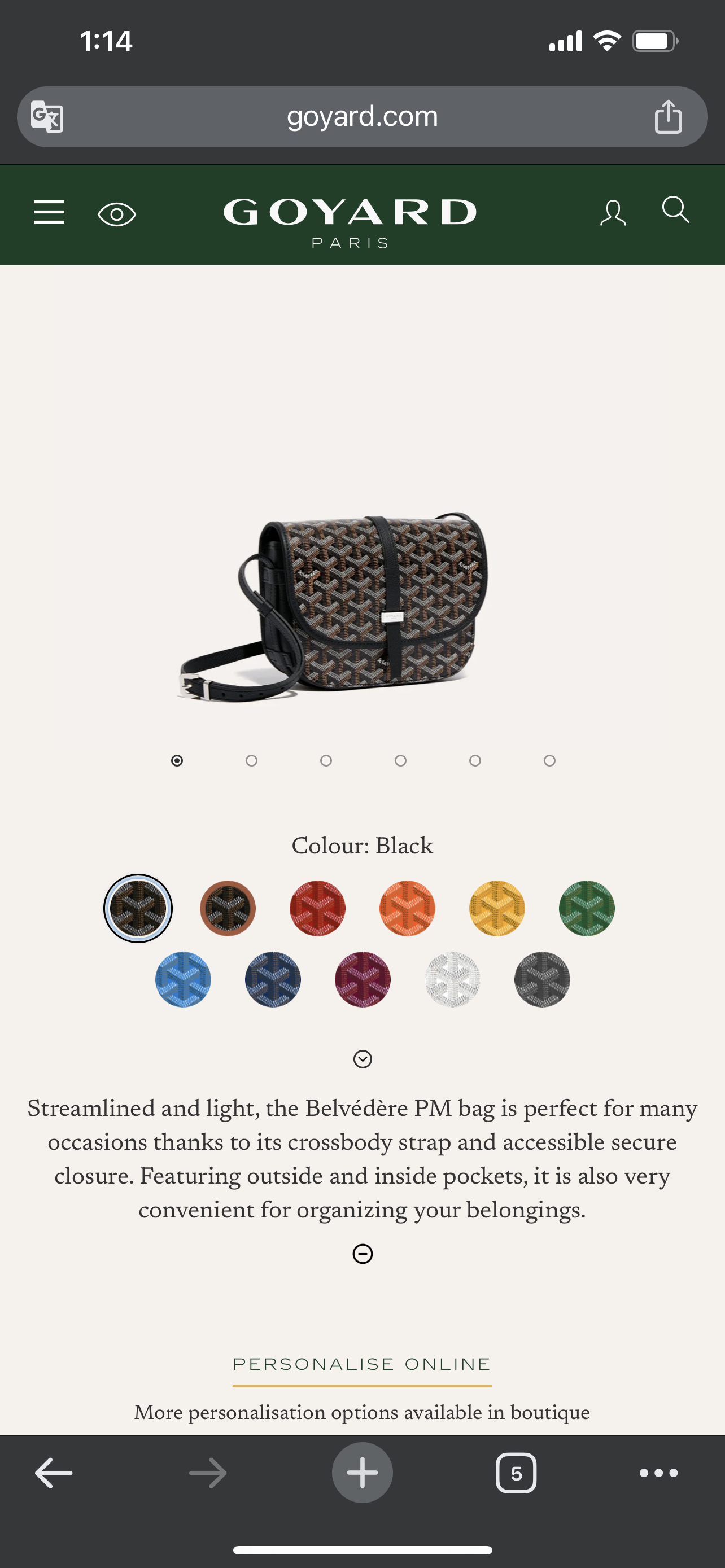 GOYARD Belvedere PM BLACK