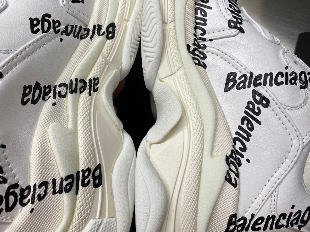 Balenciaga TRIPLE S LOGOTYPE SNEAKER IN WHITE