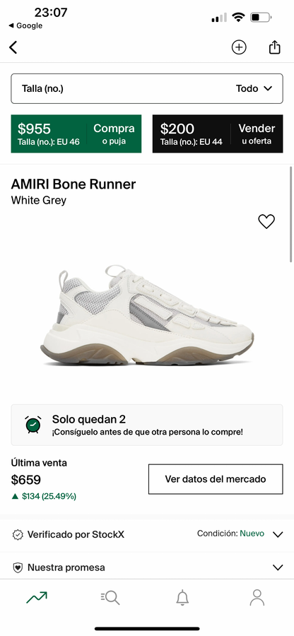 AMIRI Bone Runner / White Grey