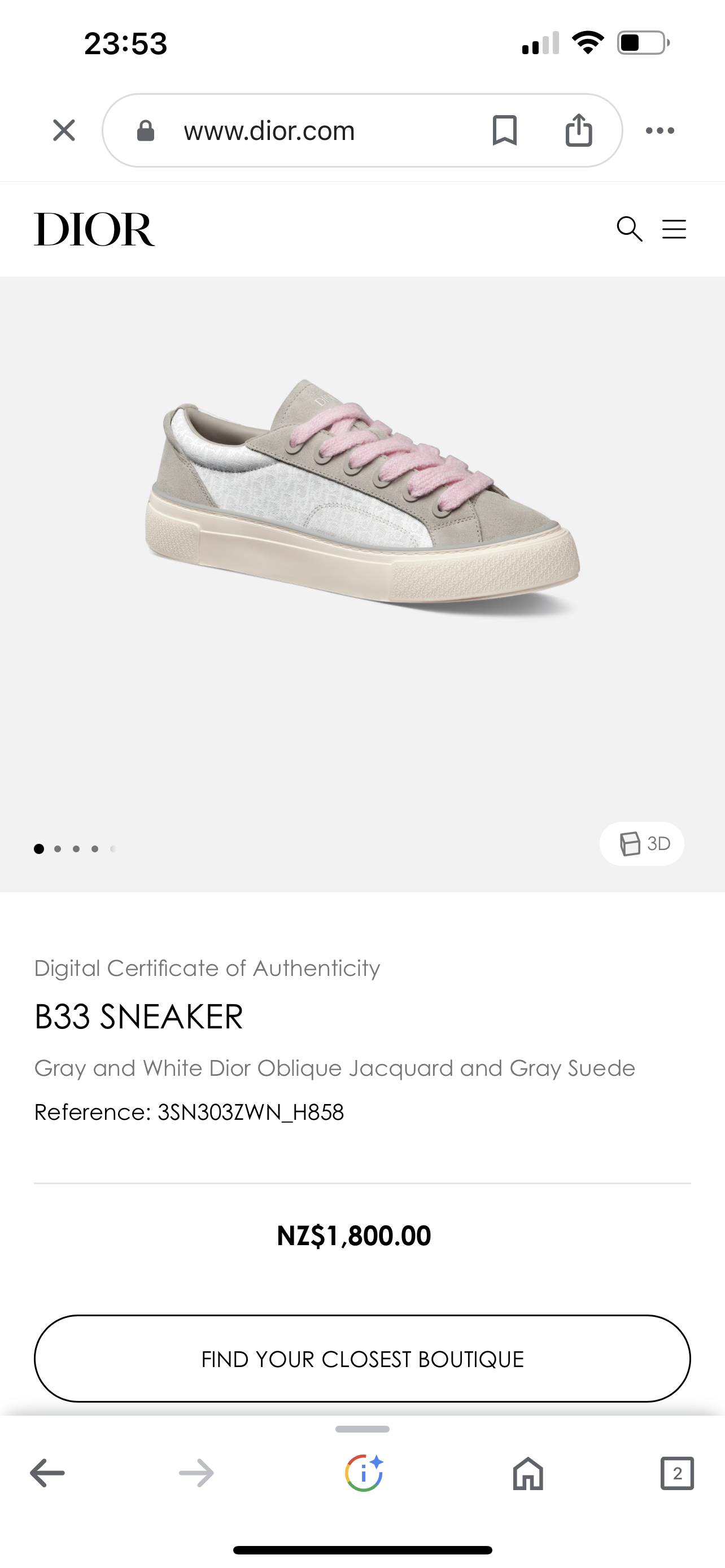 DIOR B33 SNEAKER