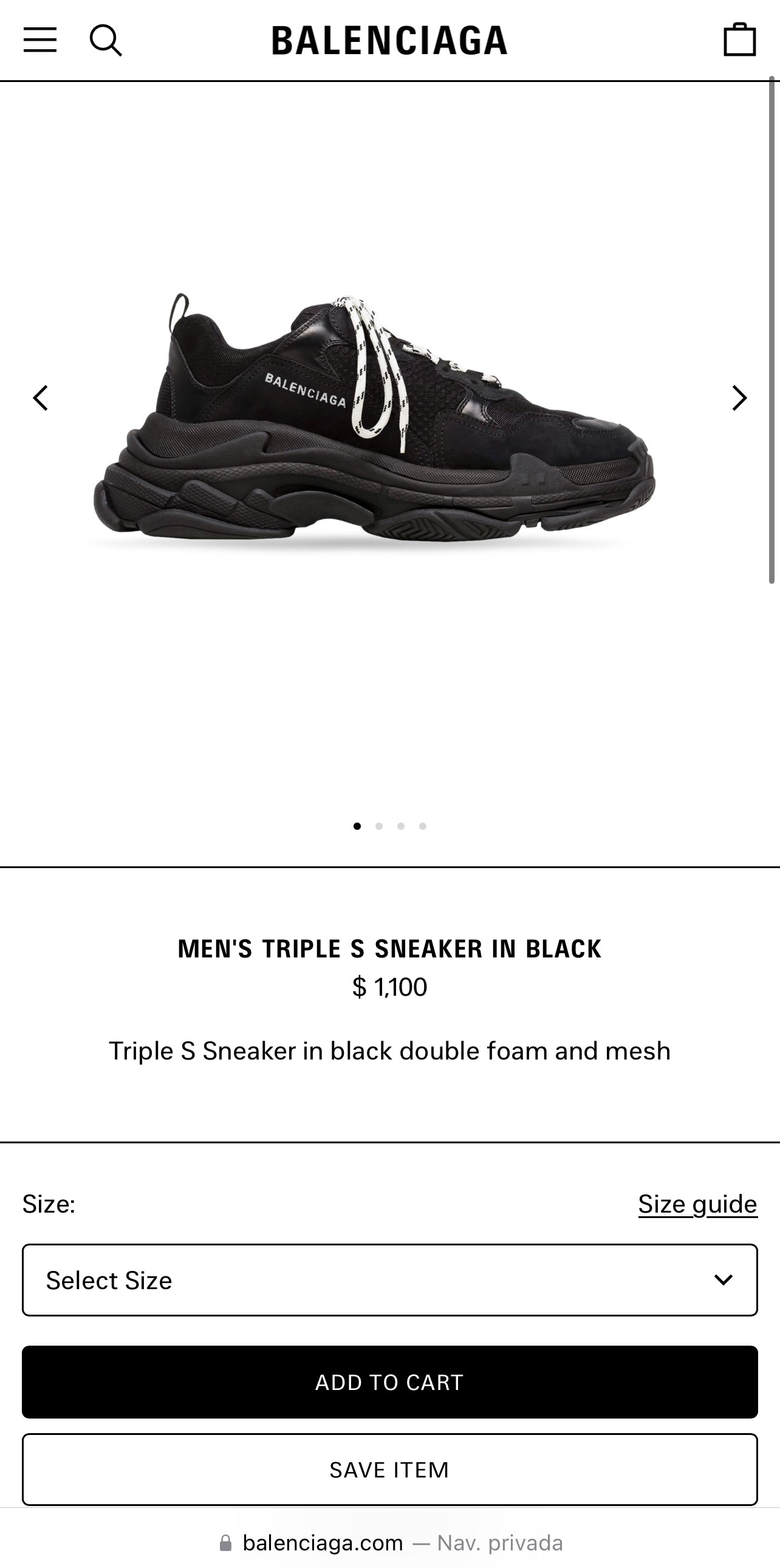 Balenciaga Triple S In Black Full