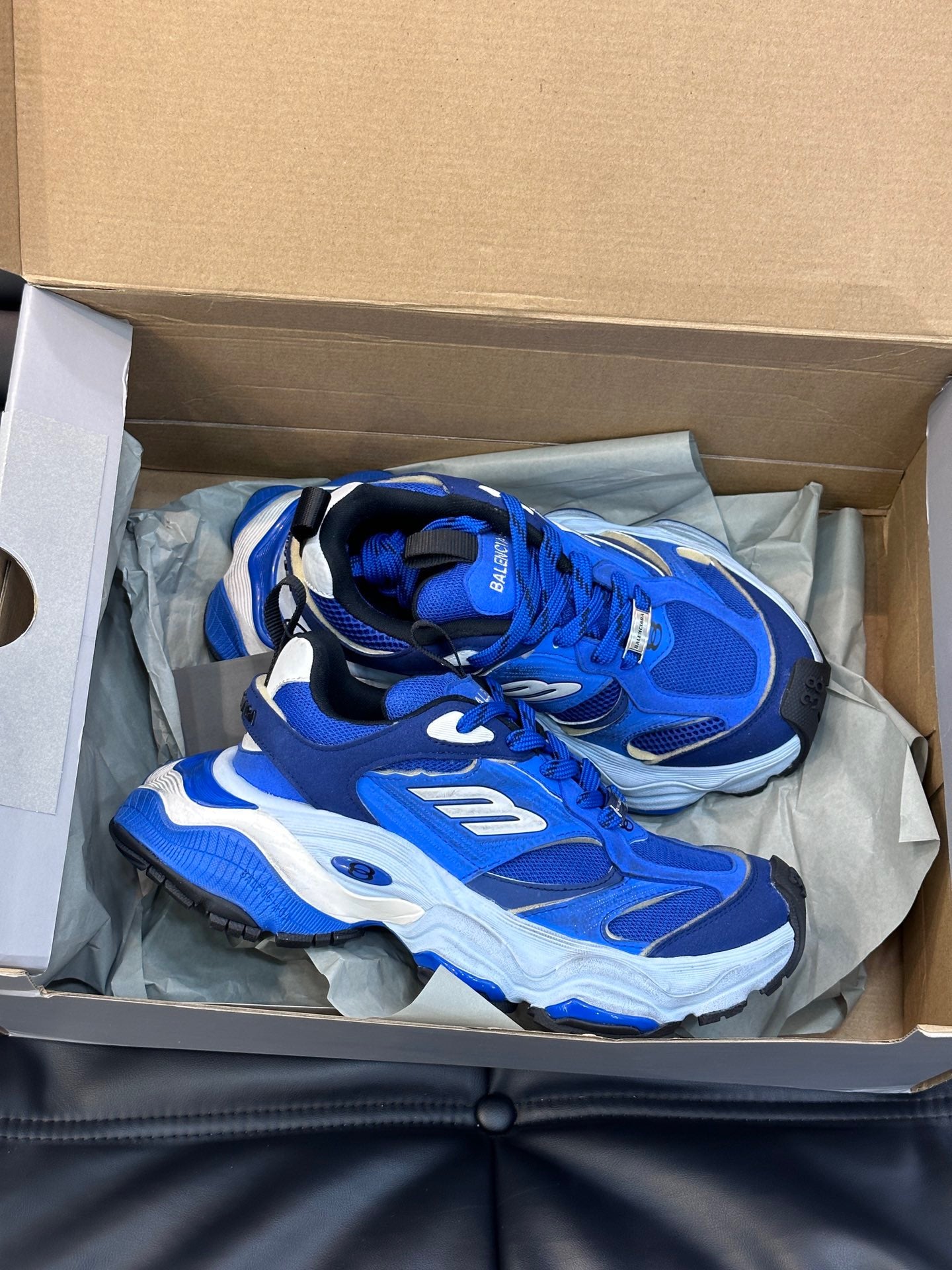 BALENCIAGA CARGO SNEAKERS IN BLUE