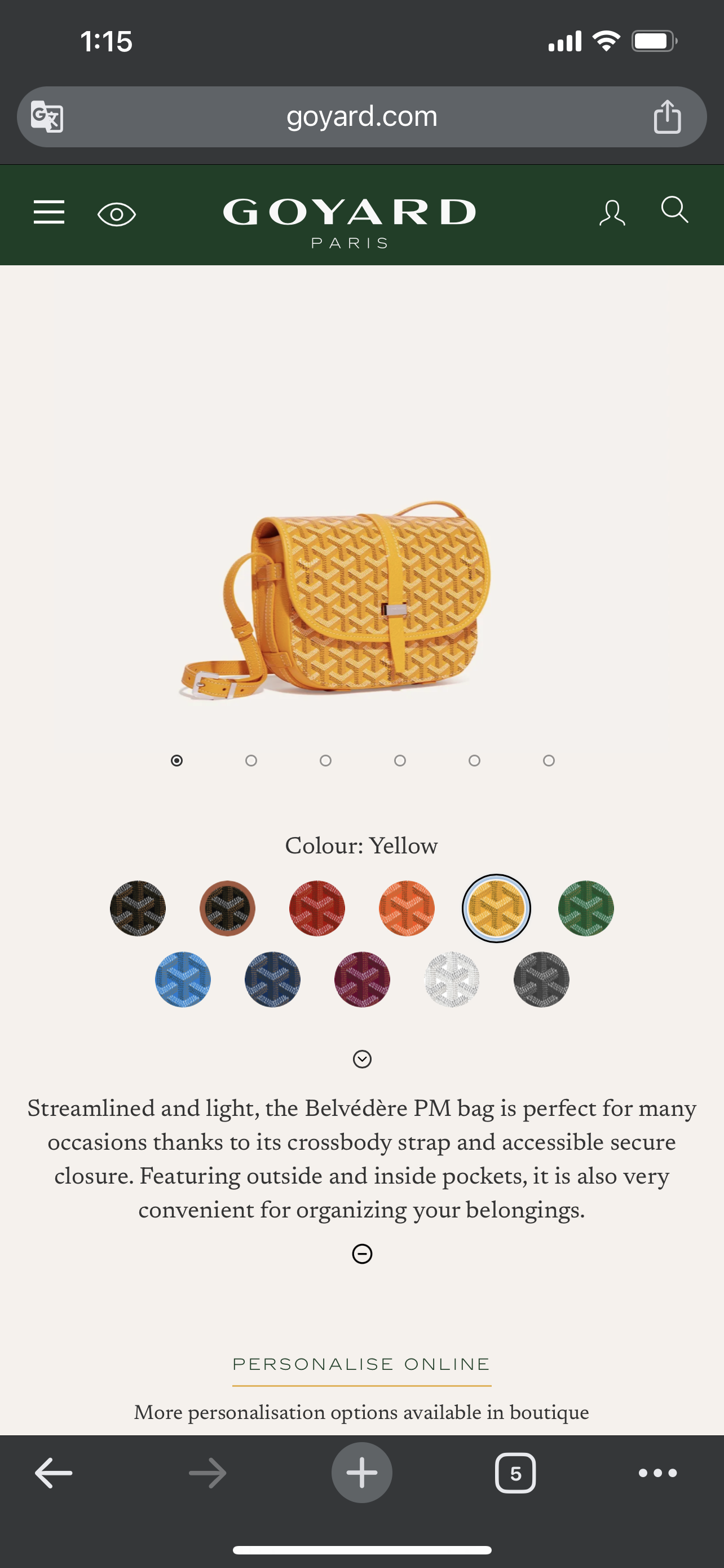 GOYARD Belvedere PM YELLOW