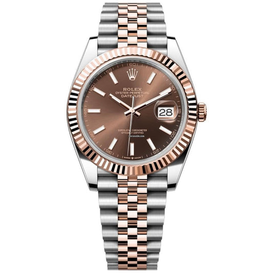 Rolex Datejust Two Tone 18k Rose Gold Chocolate Dial 126331