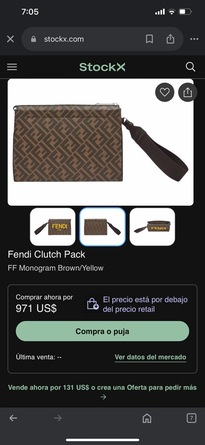 FENDI Clutch Pack Marron