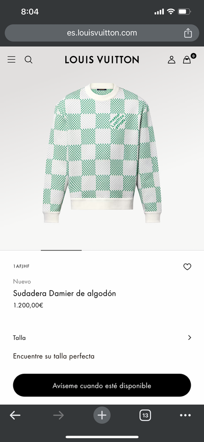 LV Jersey Damier de algodón 1AFJHF