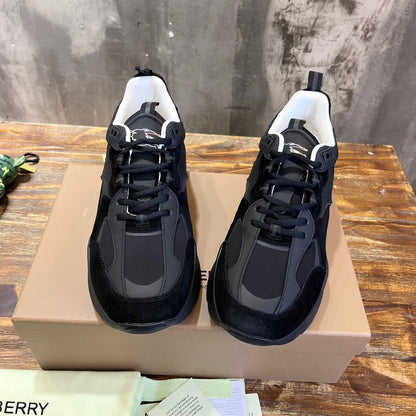 Burberry Black And Check Print Trainer