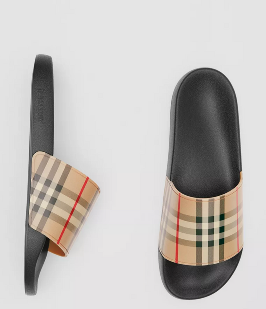 BURBERRY Vitange Check Print Slides