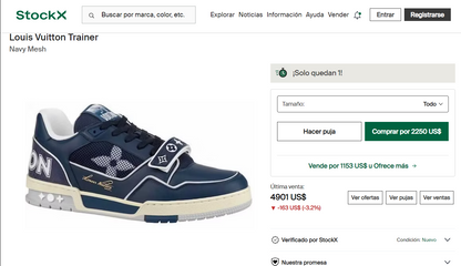 Louis Vuitton Trainer Navy Mesh 1A9DEG