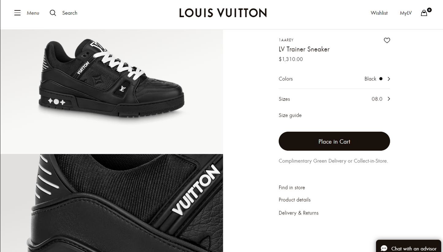 LV Trainer Sneaker BLACK 1AAREY