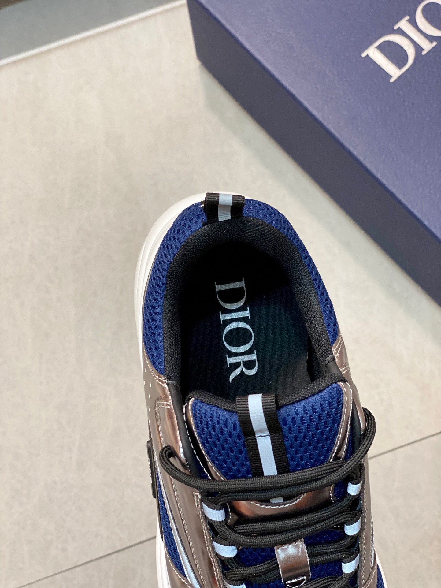 Dior B22 BLUE TECHNICAL MESH AND SILVER