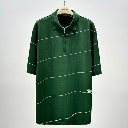 BURBERRY Tshirt olive and white lines