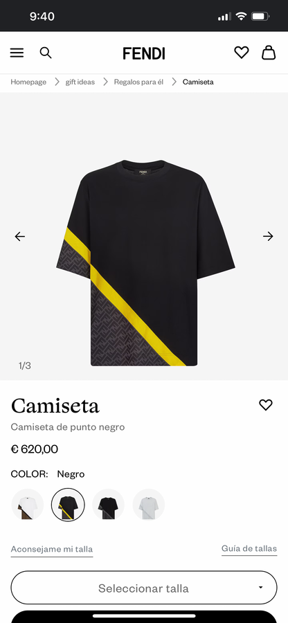 FENDI T-SHIRT NEGRO