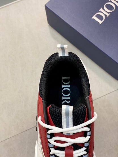 Dior B22 White and Black Technical Mesh with Burgundy, White and Gold