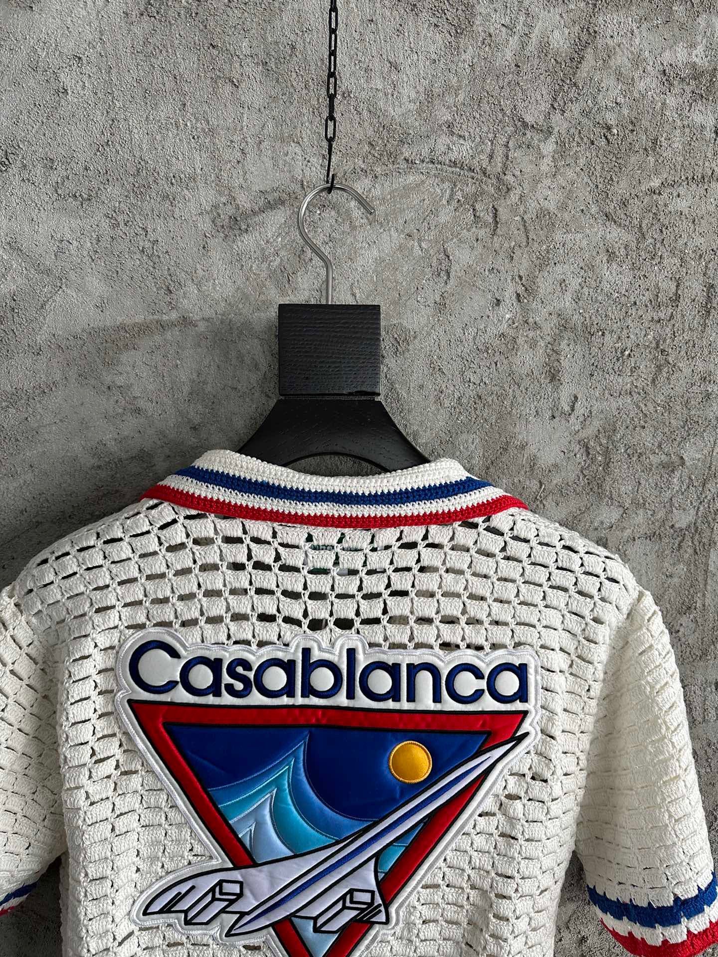 CASABLANCA LOGO PATCH CROCHET SHIRTS