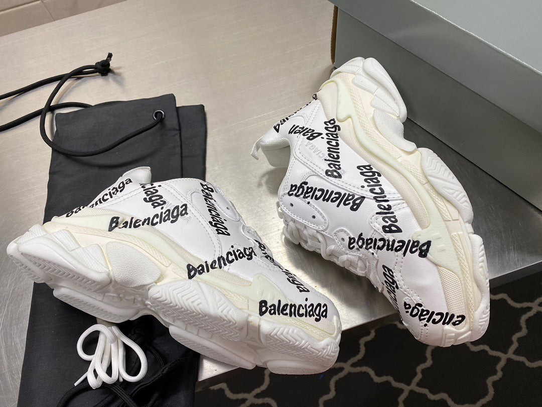 Balenciaga TRIPLE S LOGOTYPE SNEAKER IN WHITE