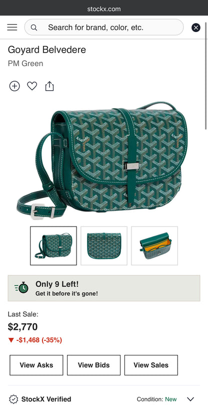 GOYARD Belvedere PM GREEN