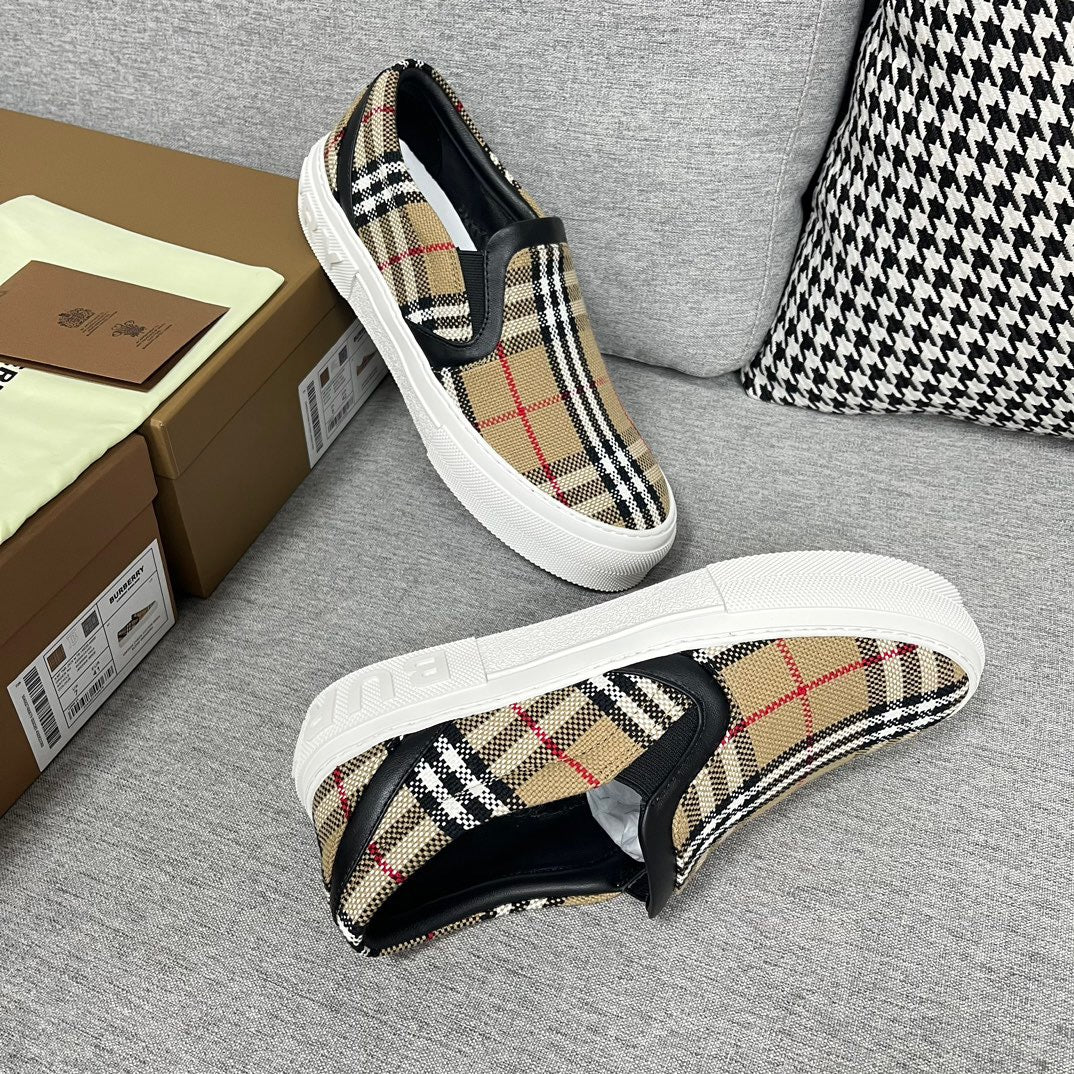 BURBERRY Vintage Check Cotton Wool Blend Sneakers