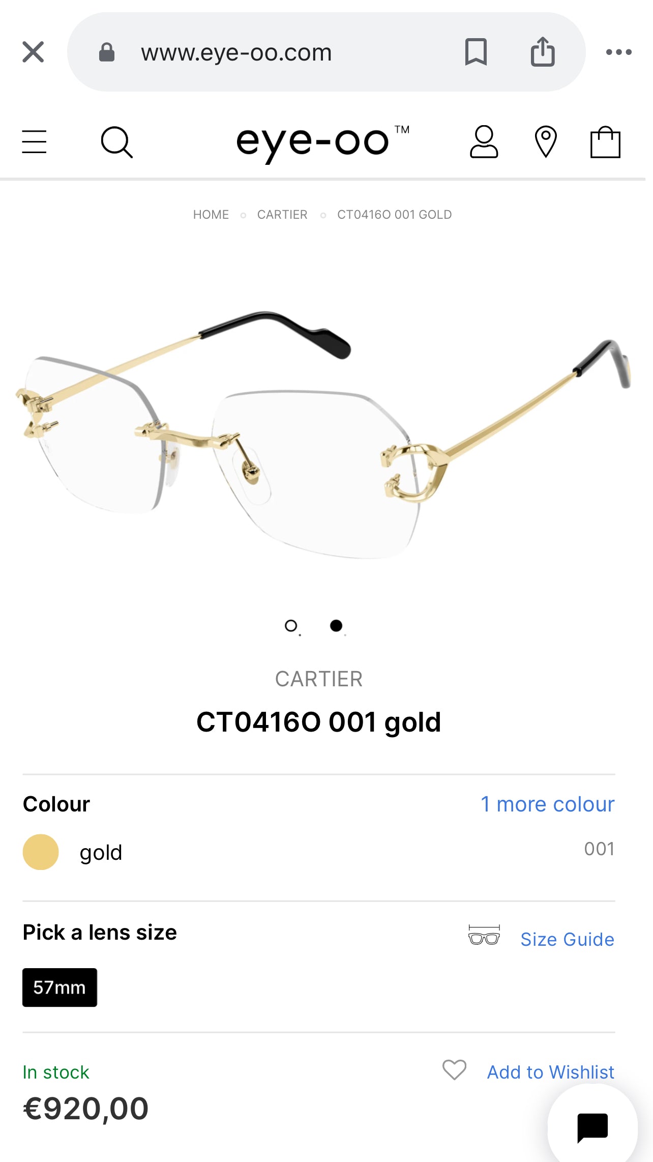 CARTIER Lentes