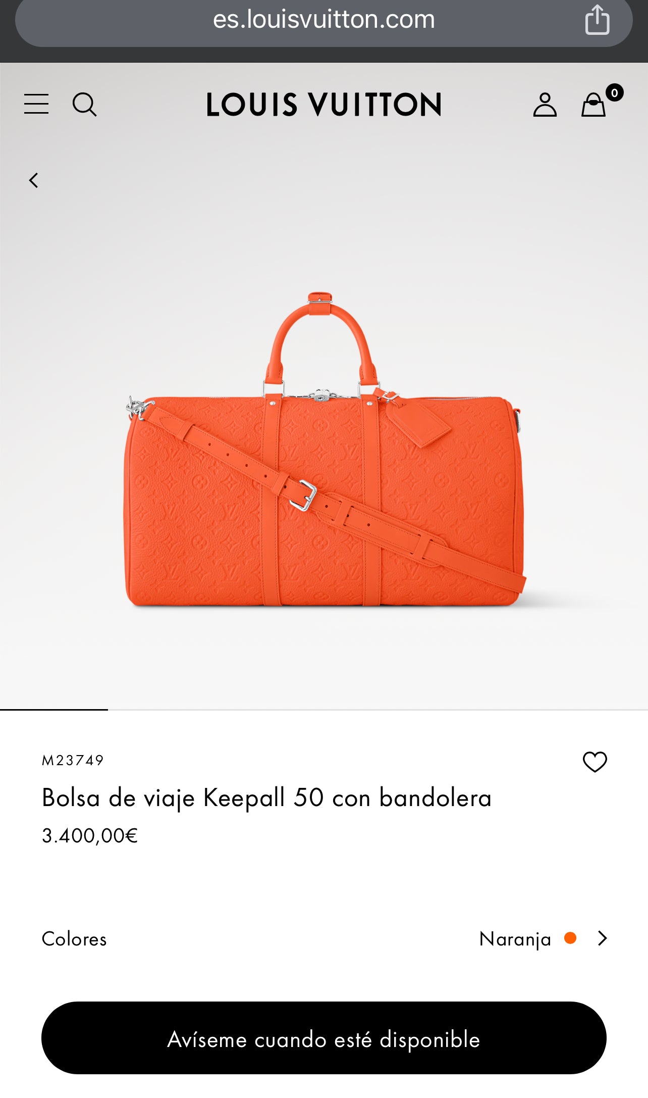 LV Keepall con bandolera 50cm M23749