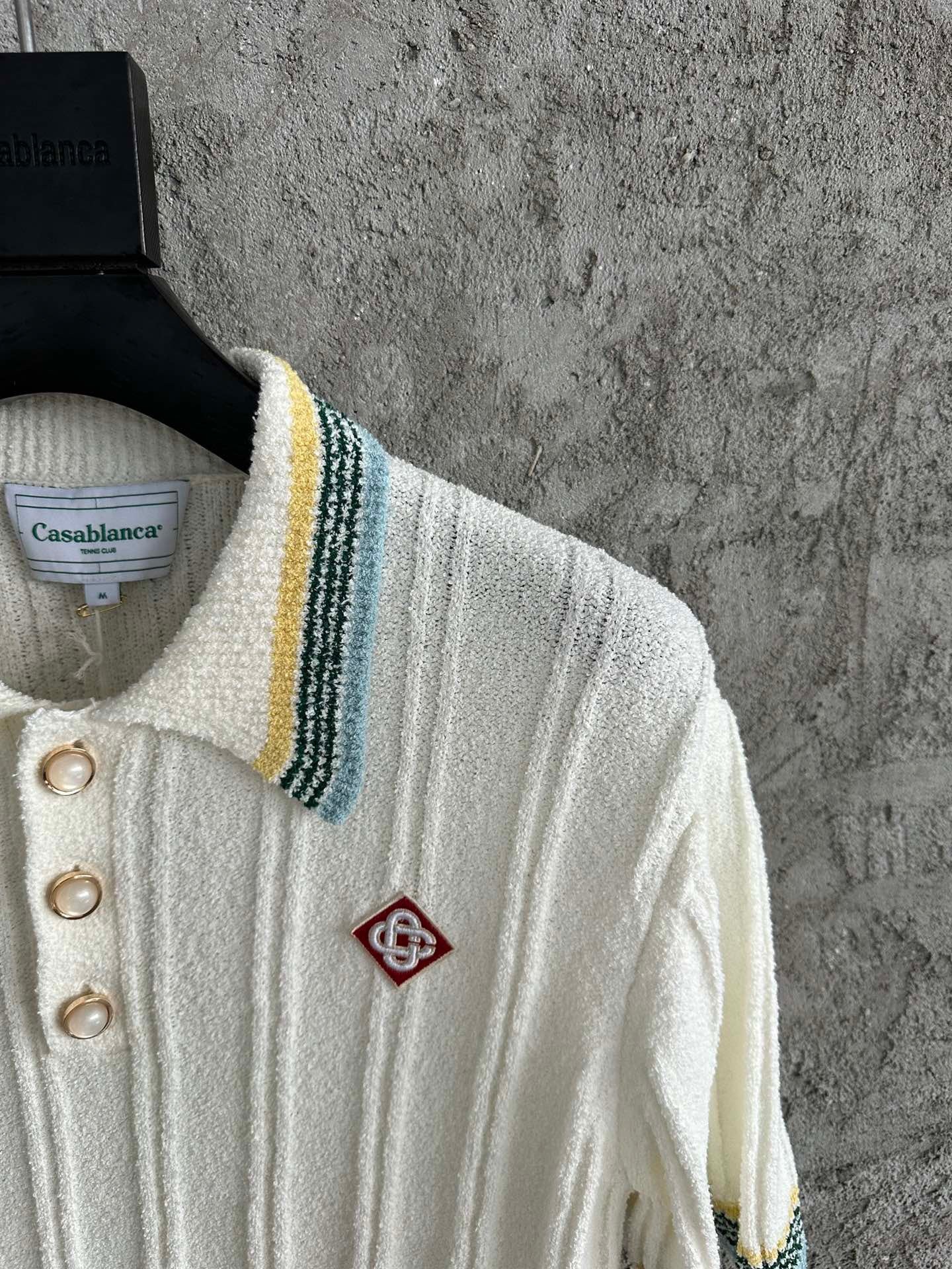 CASABLANCA RIB BOUCLE POLO CROCHET