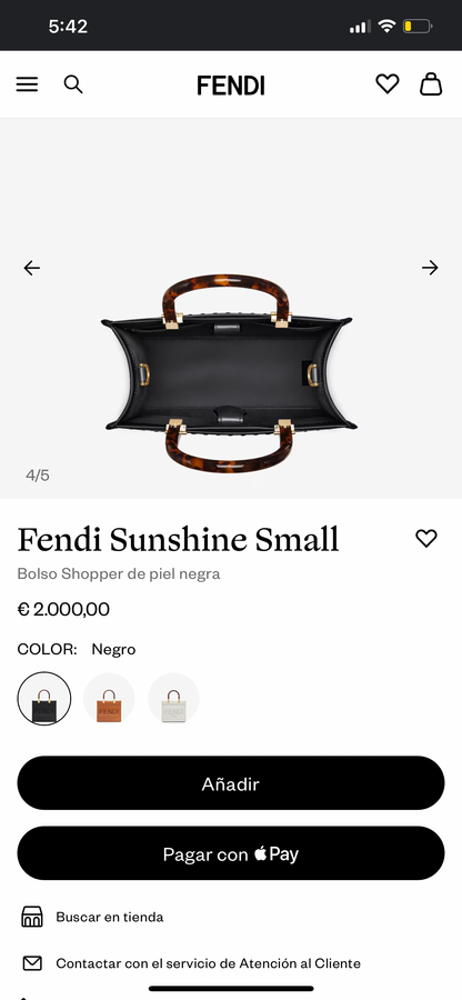 FENDI Sunshine small tote bag black