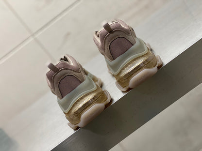 Balenciaga TRIPLE S CLEAR SOLE SNEAKER IN BROWN