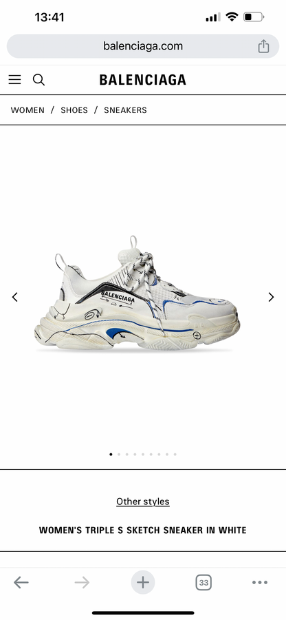 Balenciaga TRIPLE S SKETCH SNEAKER IN WHITE